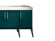 Emerald green colored cabinets