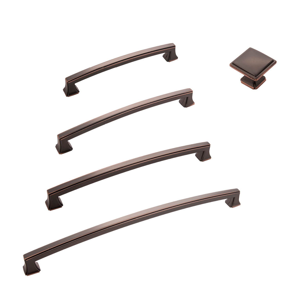 Oil-rubbed, bronze-highlighted drawer accessories
