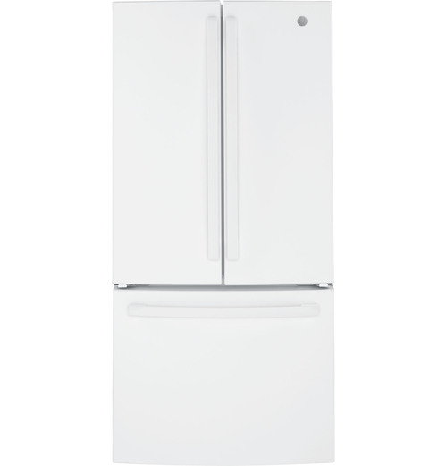 GE white counter depth french door refrigerator