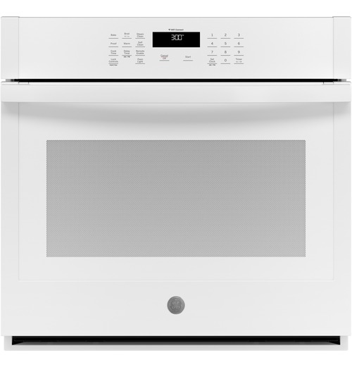 GE self-cleaning, Smart convection single wall oven.