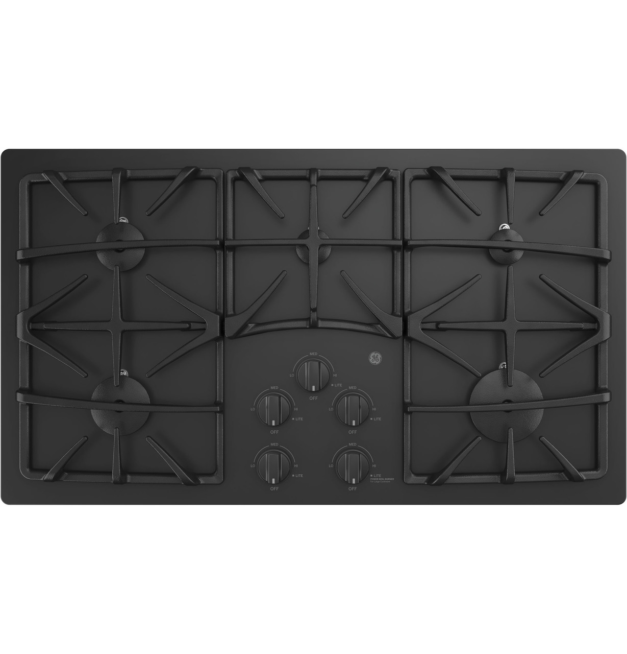 GE built-in gas on glass cooktop