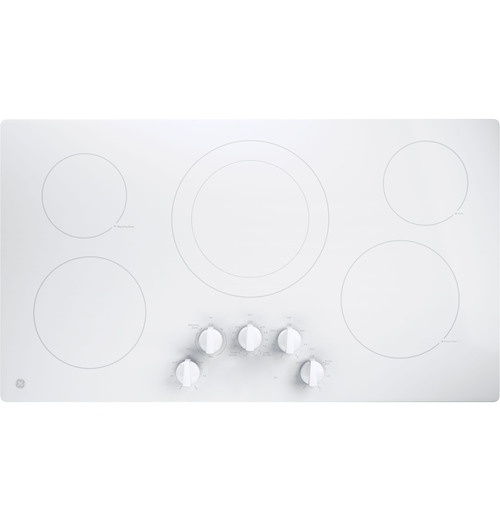 GE built-in electric cooktop with knob control