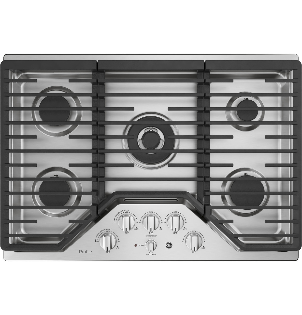 GE 5 burner tri-ring gas cooktop