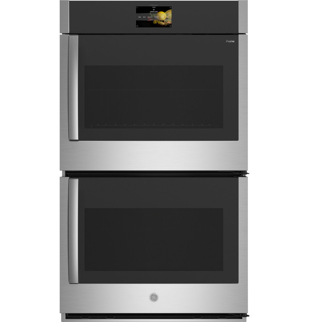 GE smart built-in convection double wall oven with right hand swing doors