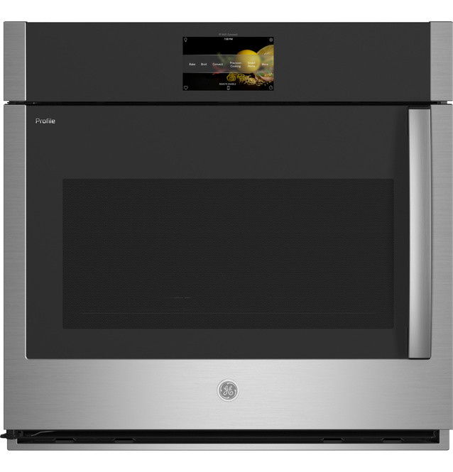 GE smart built-in convection single wall oven with doors on the left side