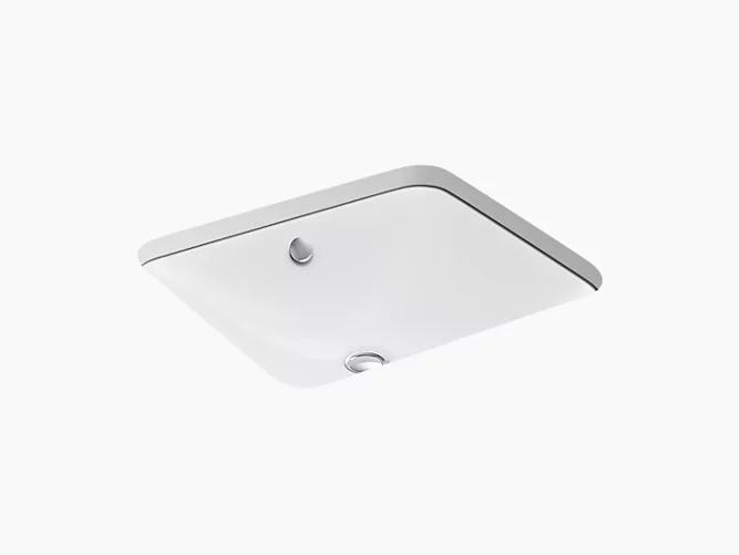 Iron Plains rectangular bathroom sink with rounded edges