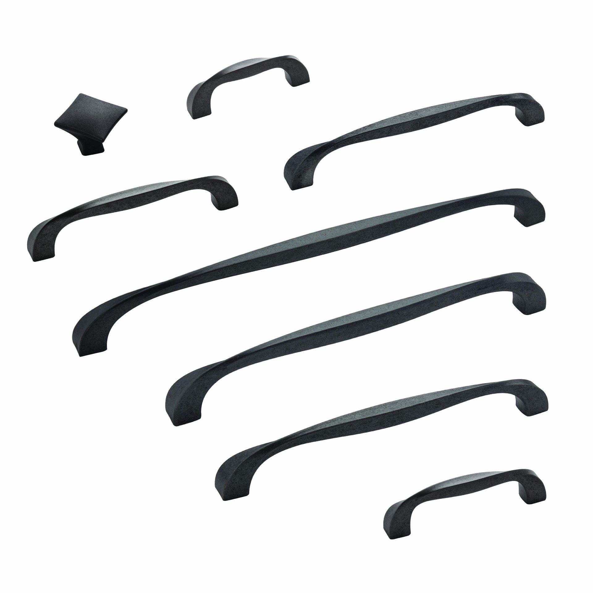 twist black iron drawer and cabinet accessories