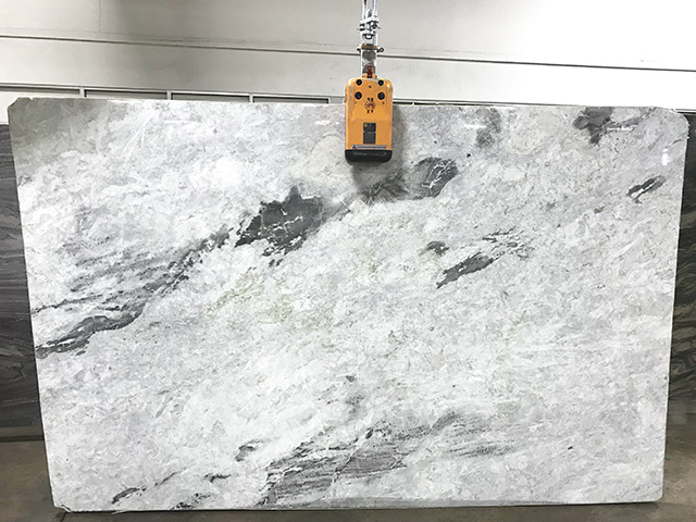 Large slab of white pearl quartzite