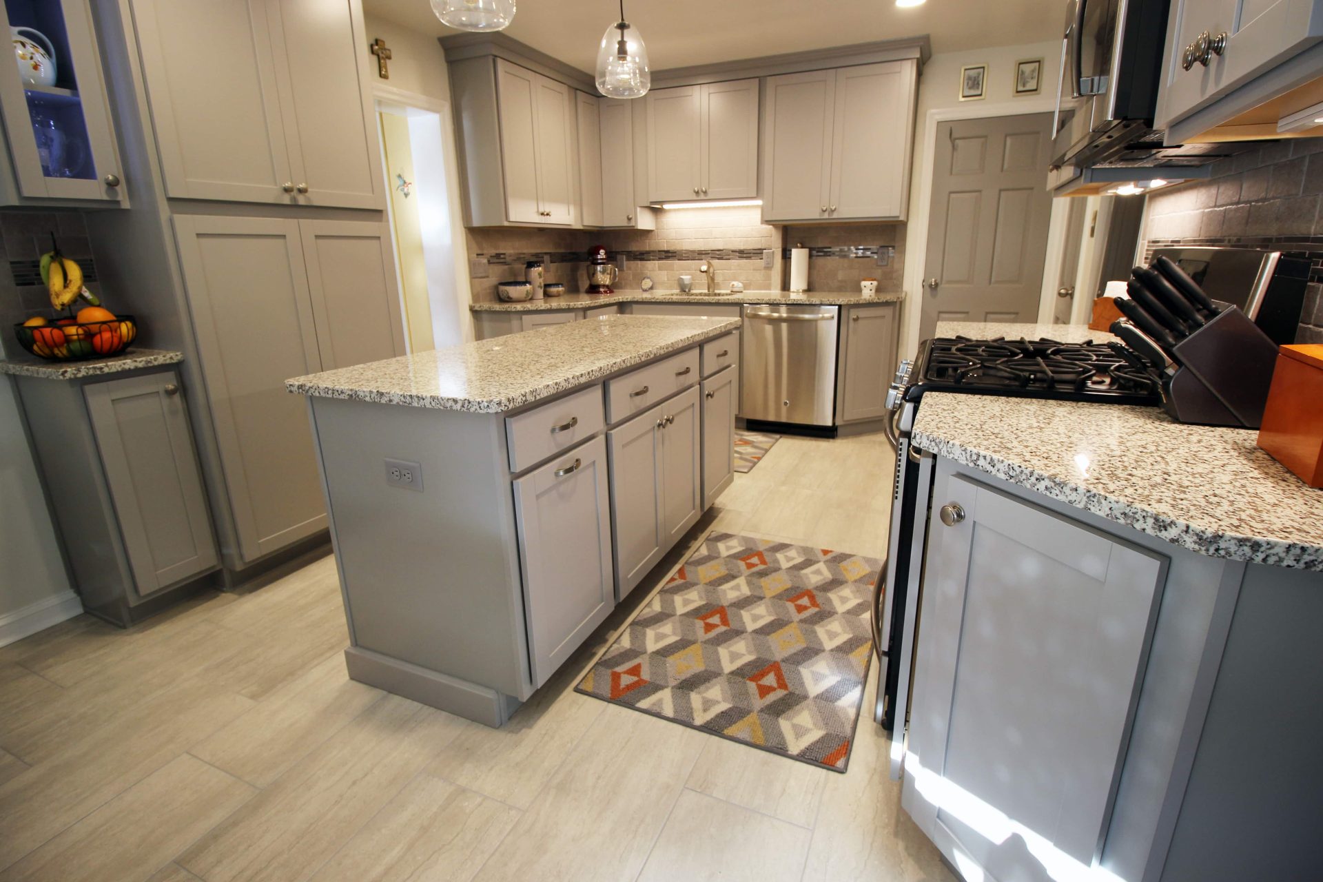 Renovated whole grey kitchen