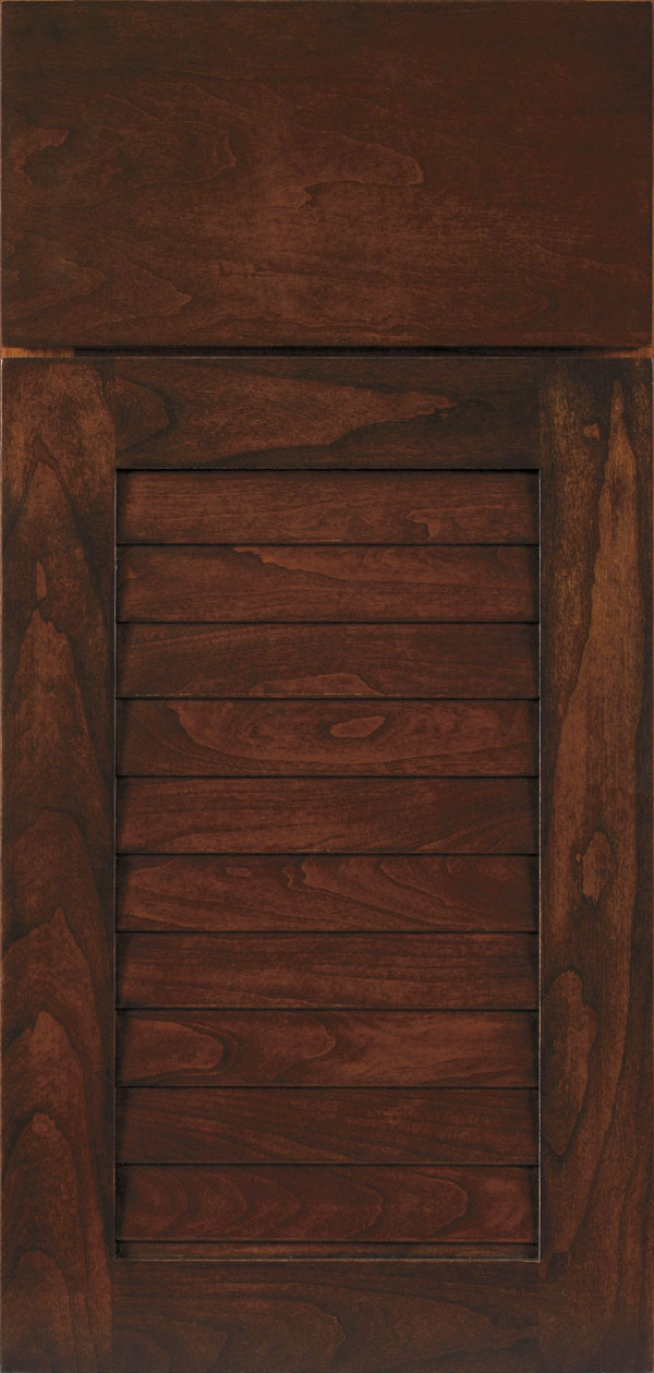 Cancun Cherry Louvered Cabinet Door Chestnut