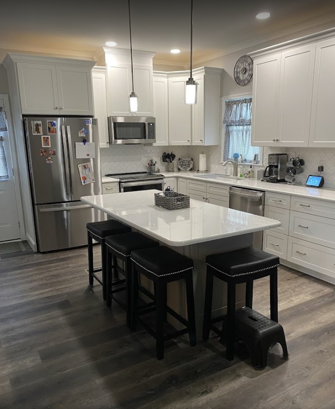 White Kitchen with Island